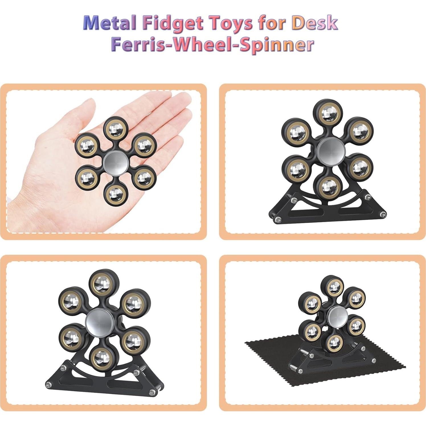 Spinner de Rueda de Ferris JoyJoltoy Antiestrés 6.81cm Negro