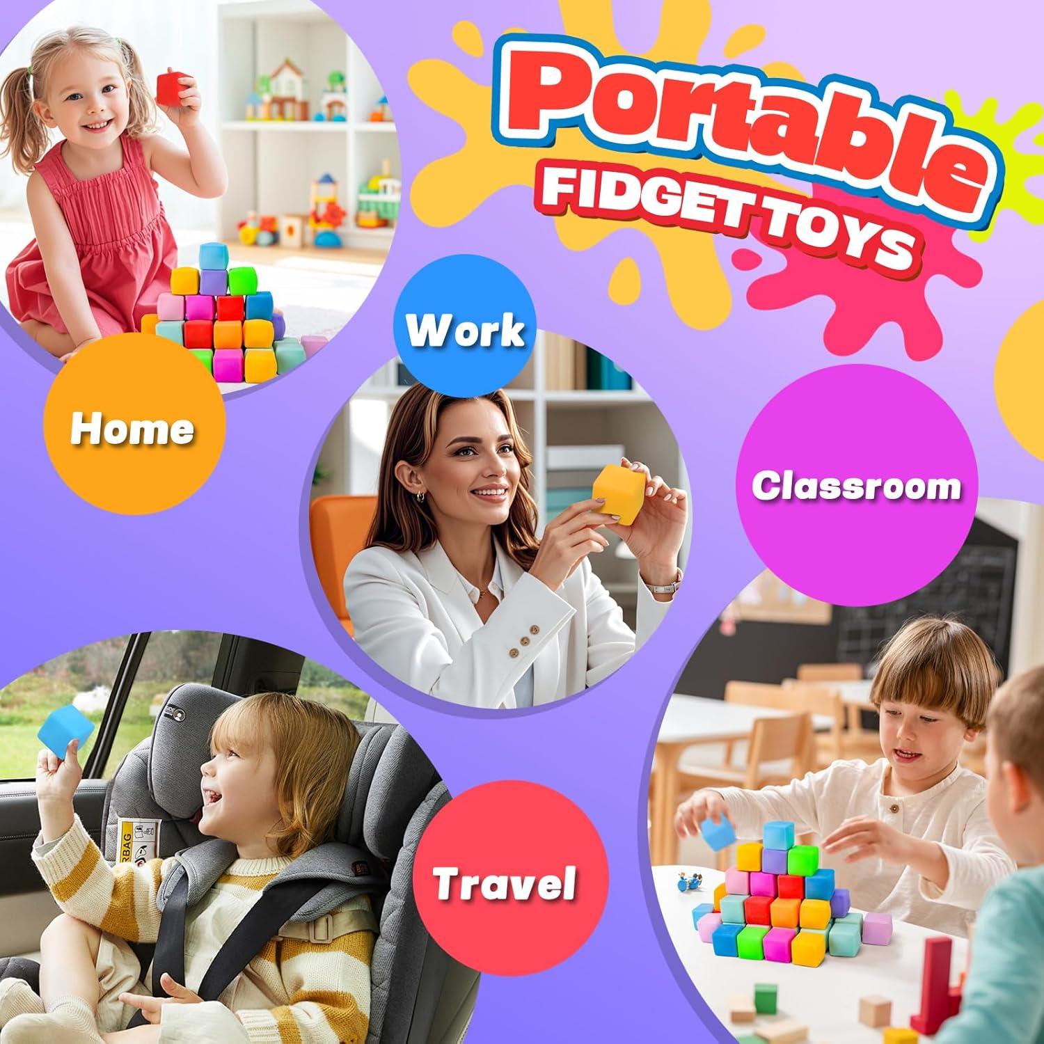 12PCS Cubos de Estrés Cambiantes de Color YAKHAN - Portátiles