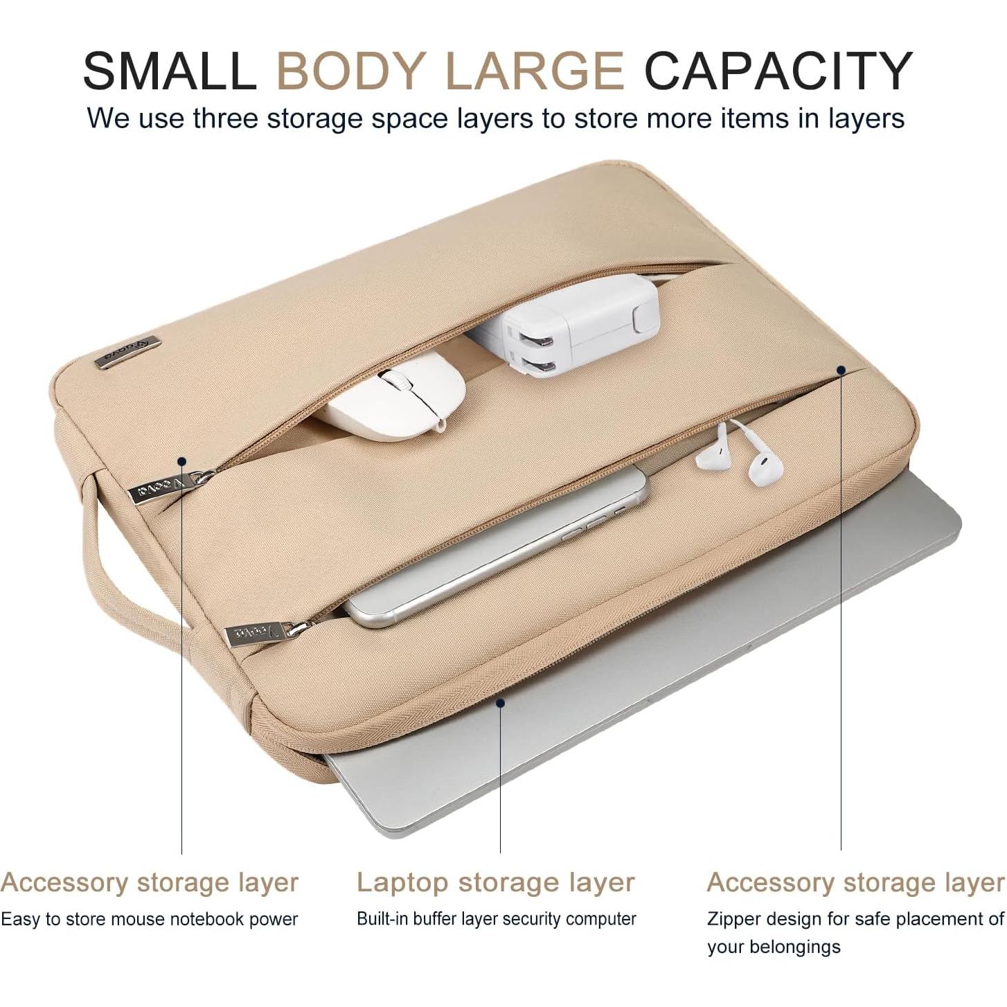 Voova Funda para Laptop 13-13.6" Albaricoque Impermeable