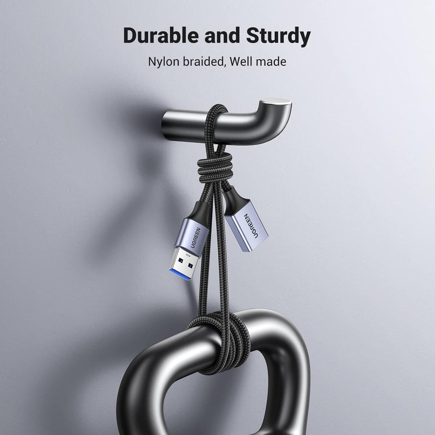 Cable Extensión USB 3.0 UGREEN 0.46 m Trenzado Nylon