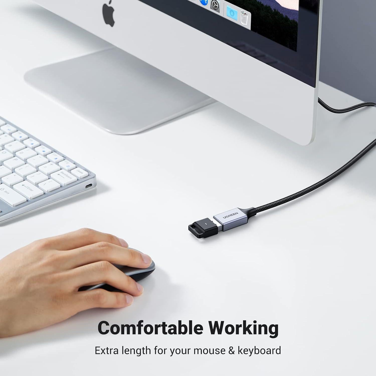 Cable Extensión USB 3.0 UGREEN 0.46 m Trenzado Nylon