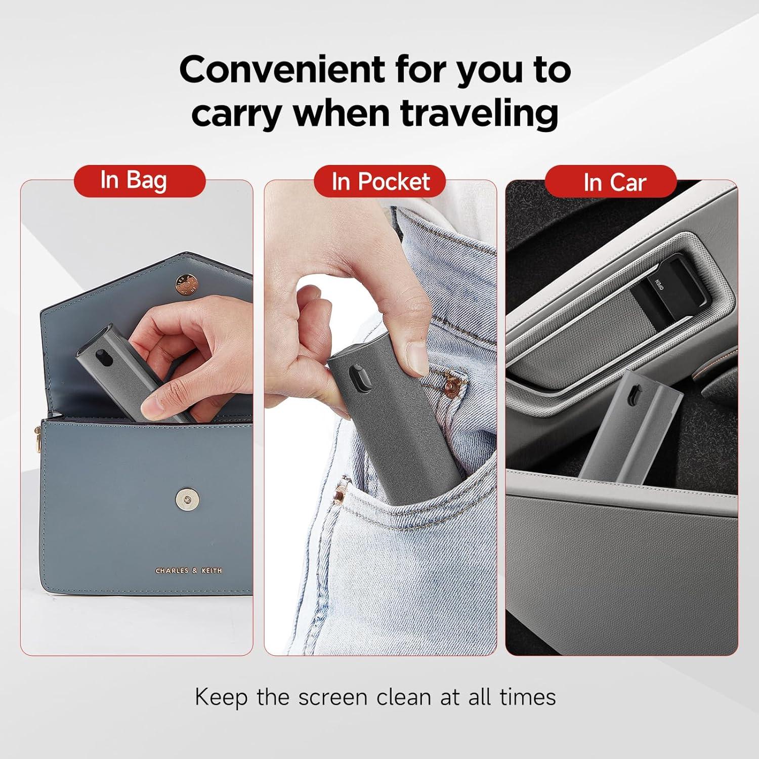 Limpiador de Pantallas YTT Spray y Paño Todo en Uno Gris