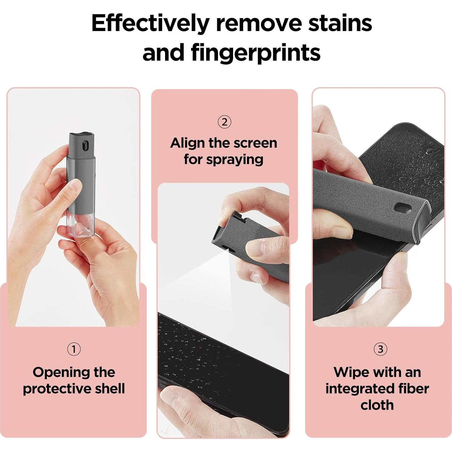 Limpiador de Pantallas YTT Spray y Paño Todo en Uno Gris