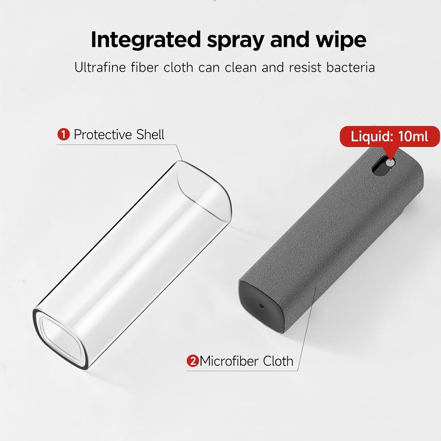 Limpiador de Pantallas YTT Spray y Paño Todo en Uno Gris