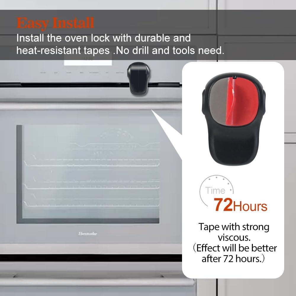 Cerradura de Seguridad para Horno EUDEMON Negra - Fácil Instalación