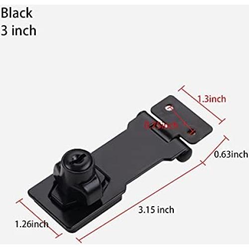 Cerraduras de Hasps con Llave VIDYSUFYR 3" Acero Inoxidable Negro