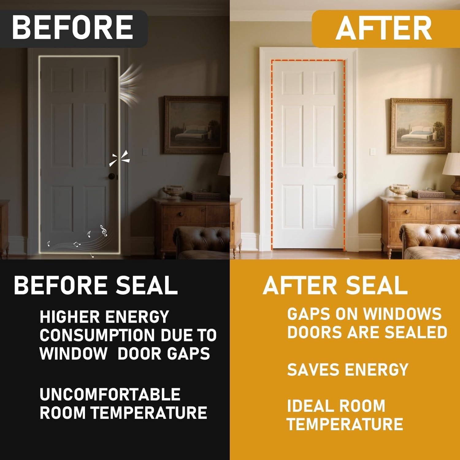 Sello de Puerta Lumimoi con Burlete Aislante 5.18m Negro