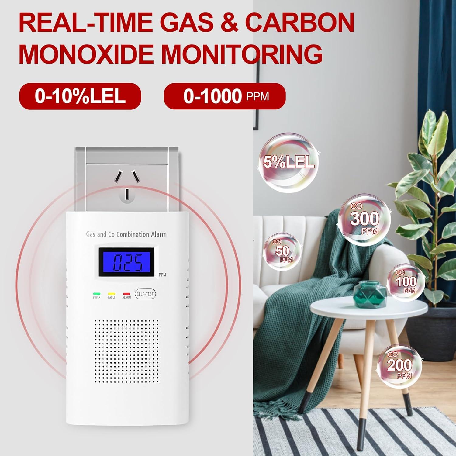 Detector de Gas y Monóxido de Carbono Awatin KH-522 2-en-1