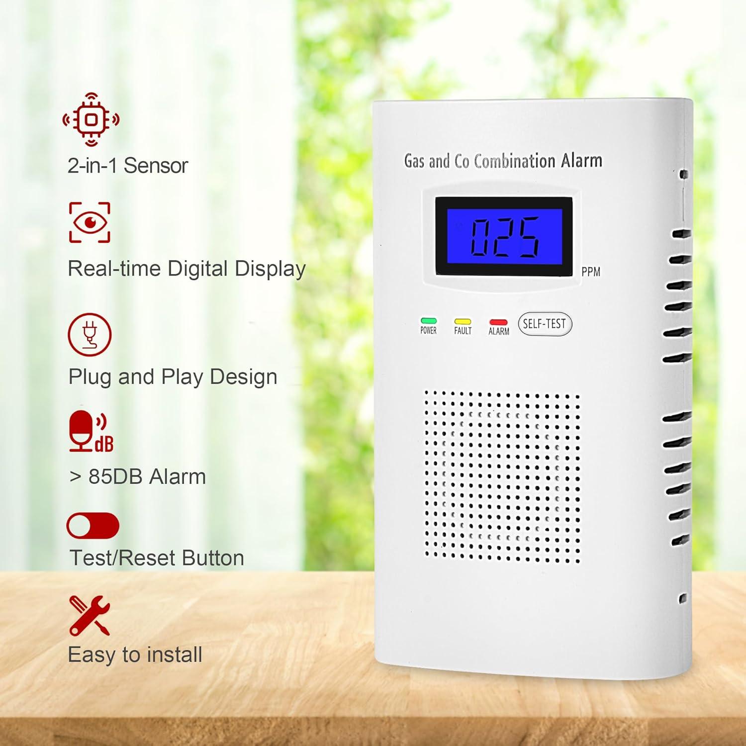 Detector de Gas y Monóxido de Carbono Awatin KH-522 2-en-1
