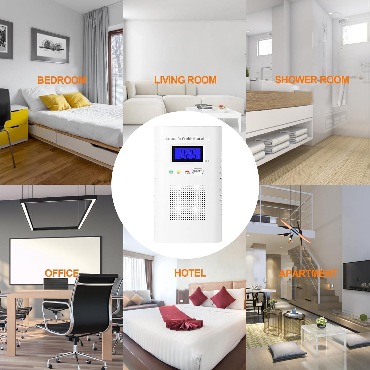 Detector de Gas y Monóxido de Carbono Awatin KH-522 2-en-1