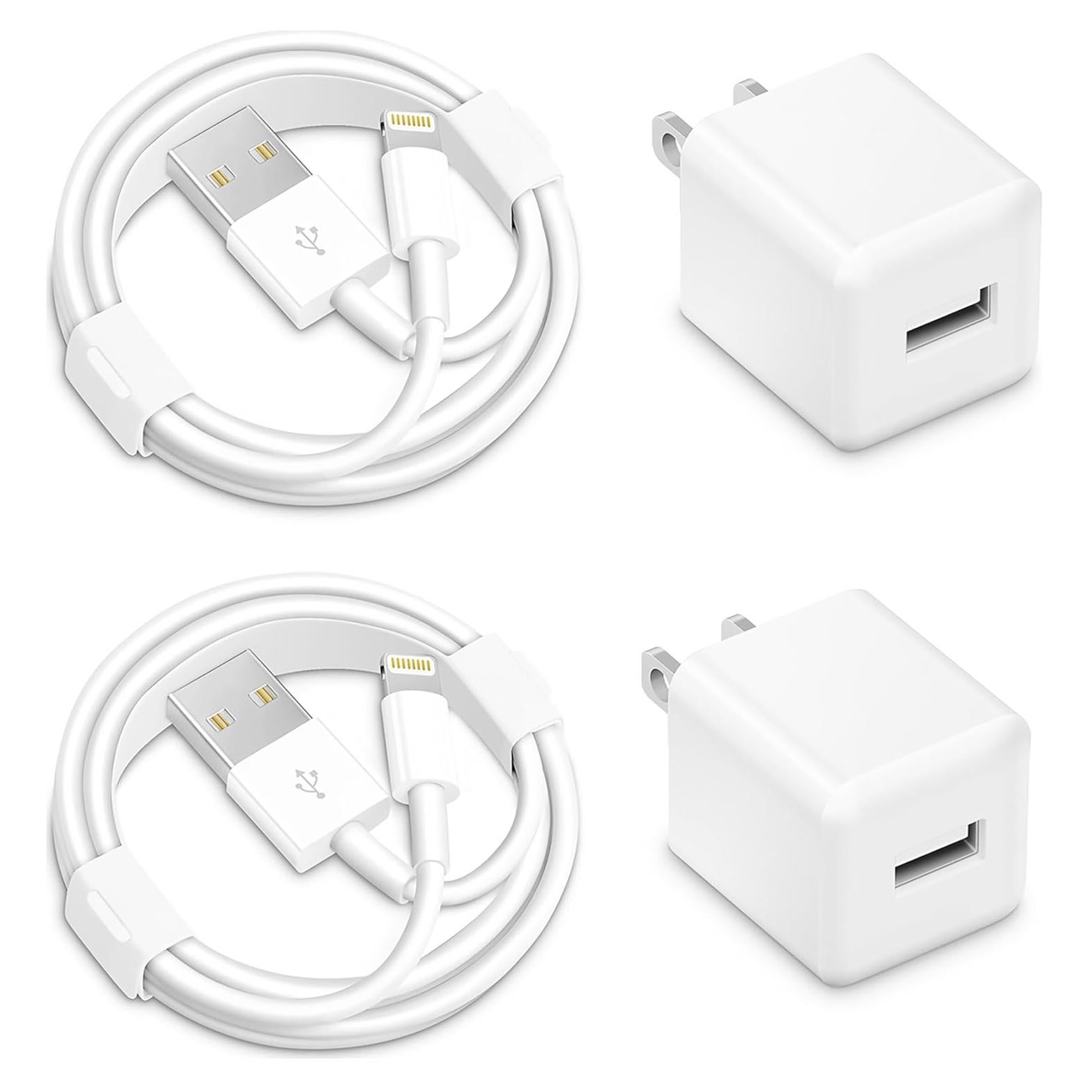 Cargador de Pared USB 5W + 2 Cables Lightning 6FT MFi