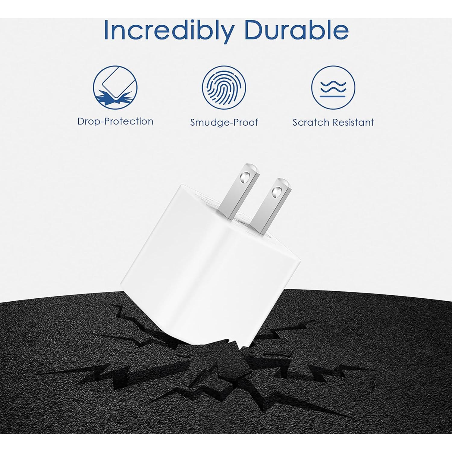 Cargador de Pared USB 5W + 2 Cables Lightning 6FT MFi