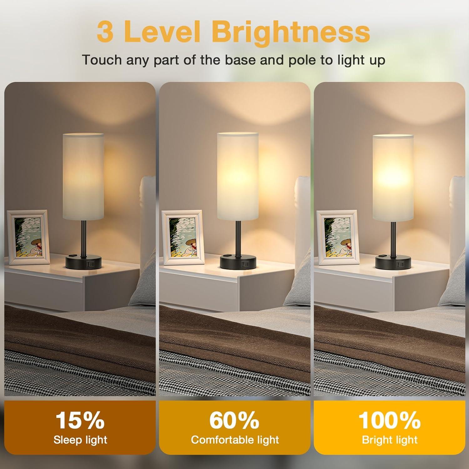 Juego de Lámparas de Mesa Tono Gris PartageiZ Set de 2