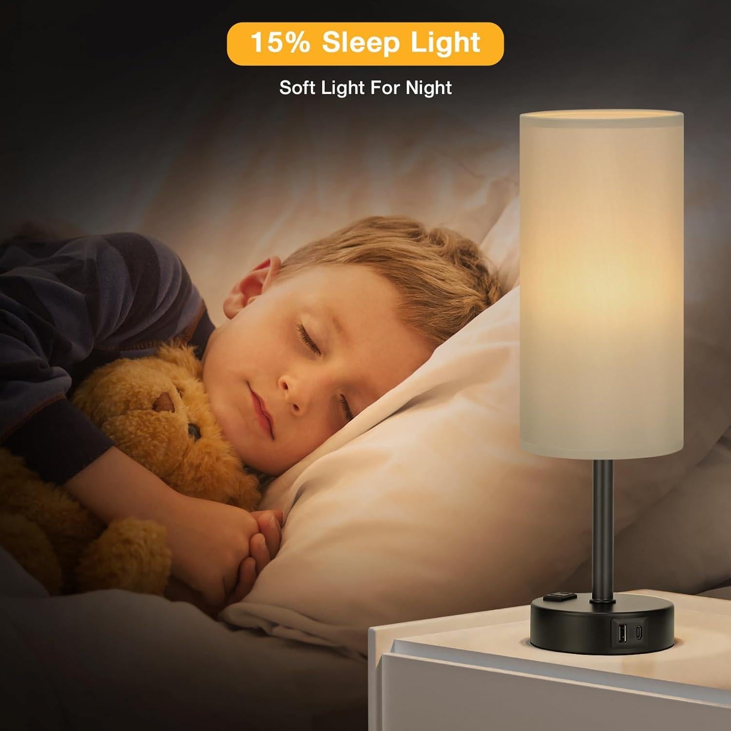 Juego de Lámparas de Mesa Tono Gris PartageiZ Set de 2