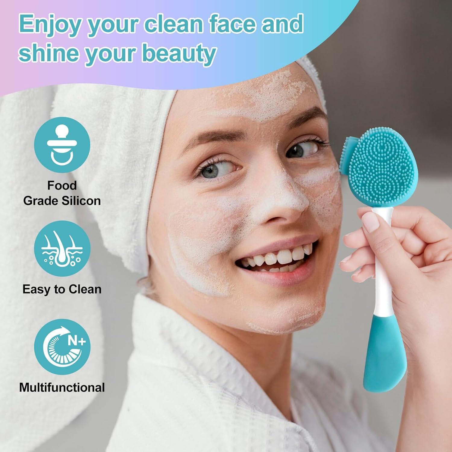 Cepillo Facial de Silicona MUIIGOOD Azul - Exfoliante y Limpiador