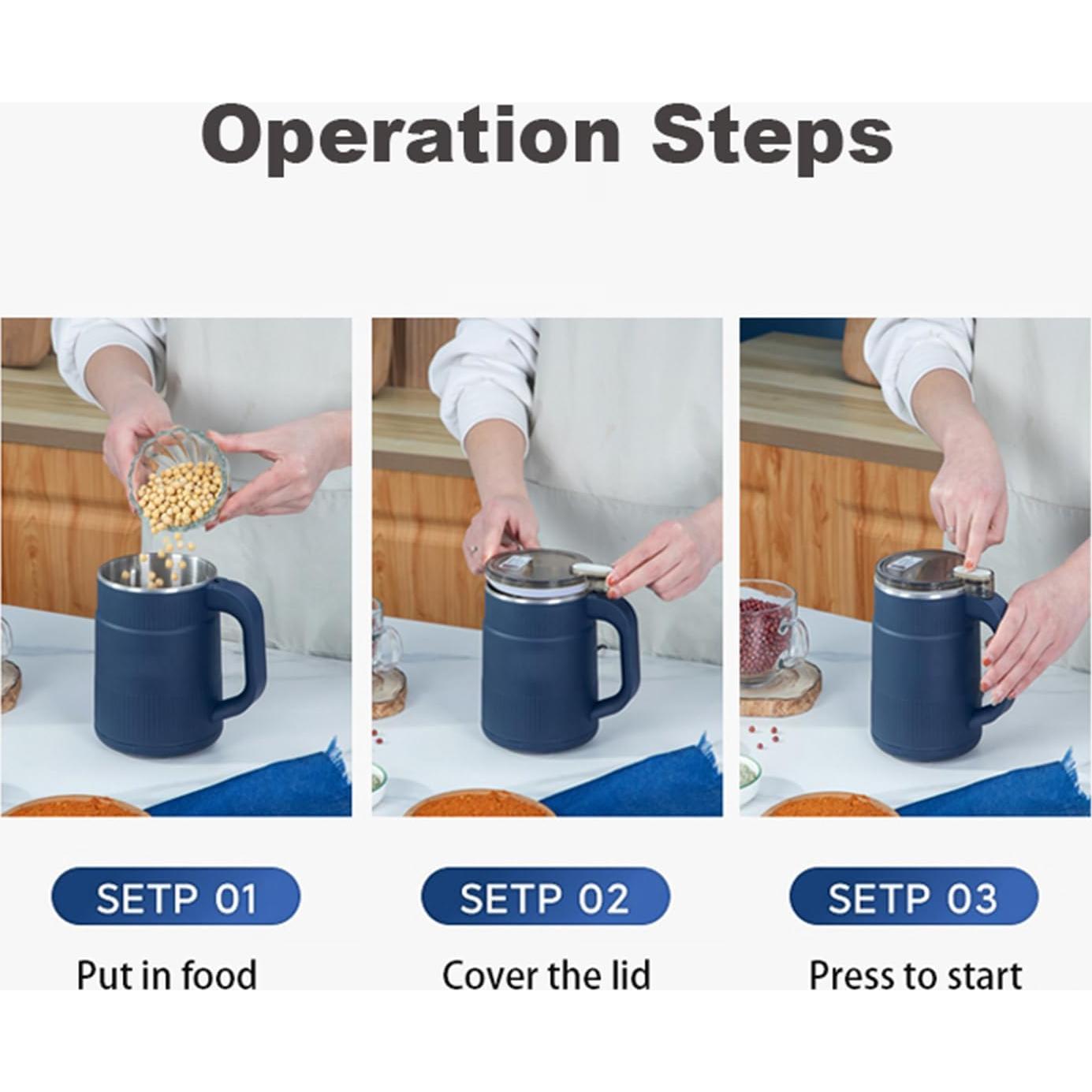 Molinillo Eléctrico Nhsuzart 500ml Azul para Granos y Especias