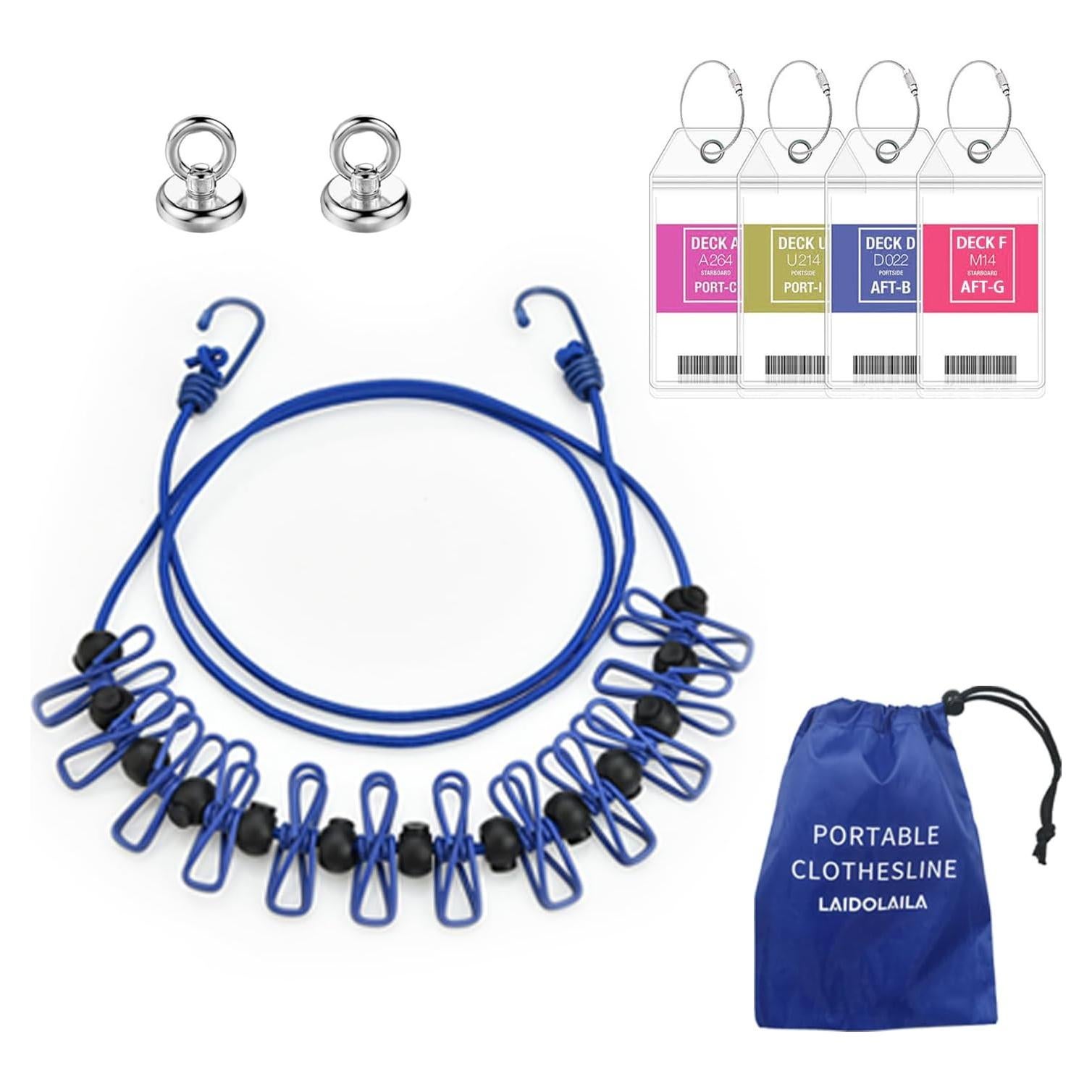 Línea de Ropa Retráctil Magnética LAIDOLAILA Azul 3.66m