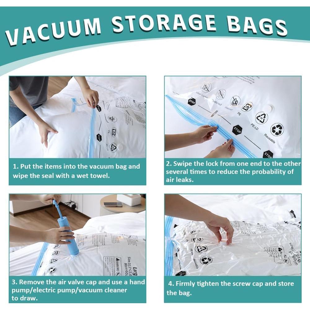 6 Bolsas de Almacenamiento al Vacío Newunisi con Bomba