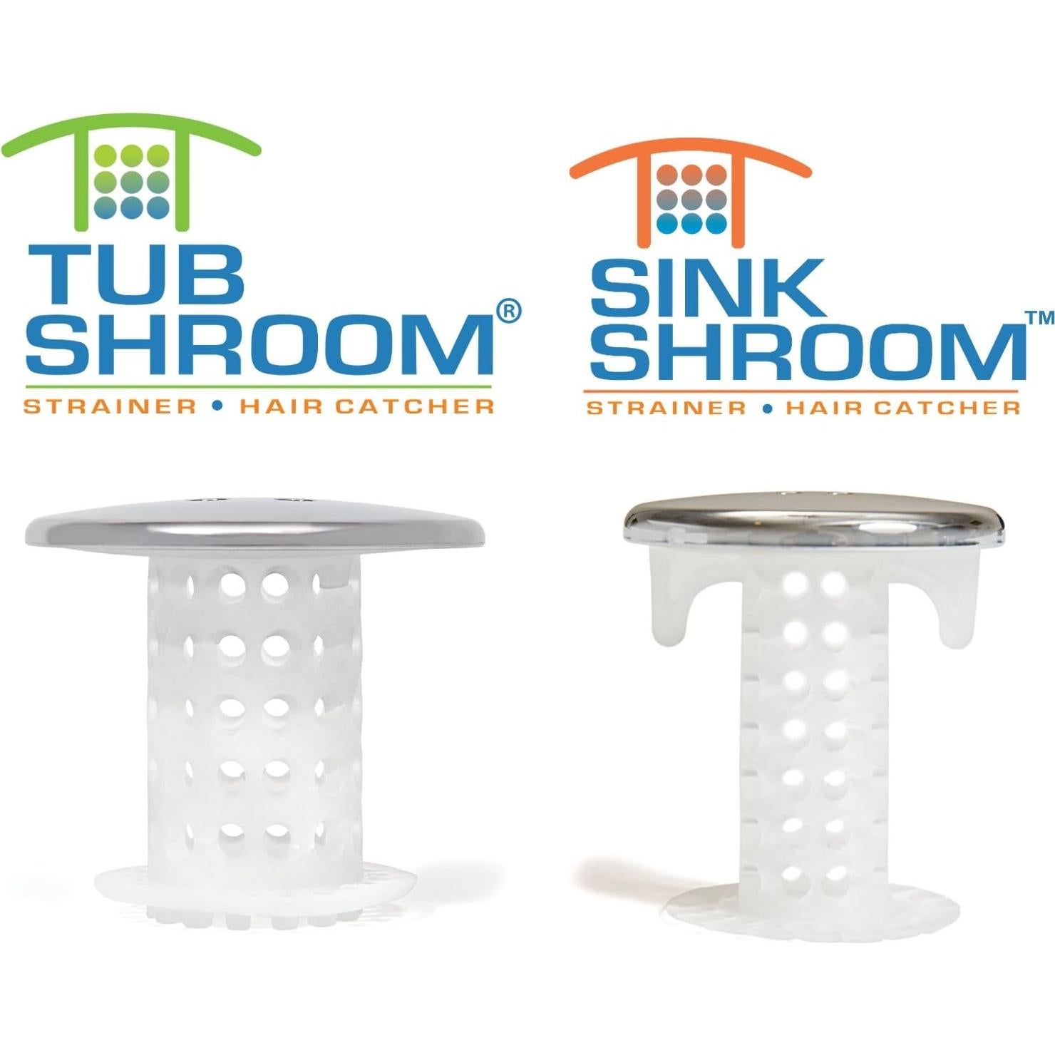 TubShroom y SinkShroom Captadores de Cabello Cromo