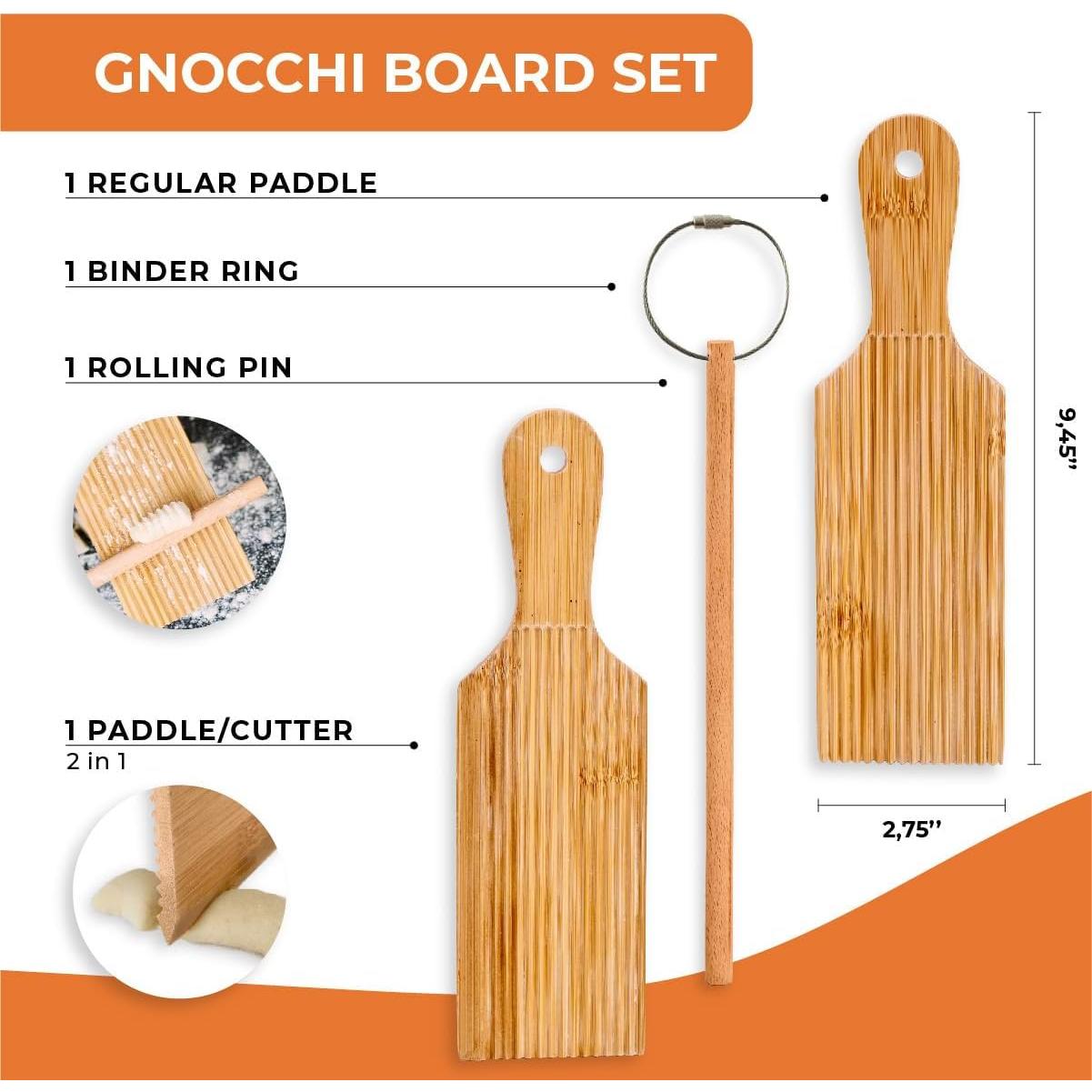 Juego de Tabla para Gnocchi KneadEat - 2 Tablas y Rodillo