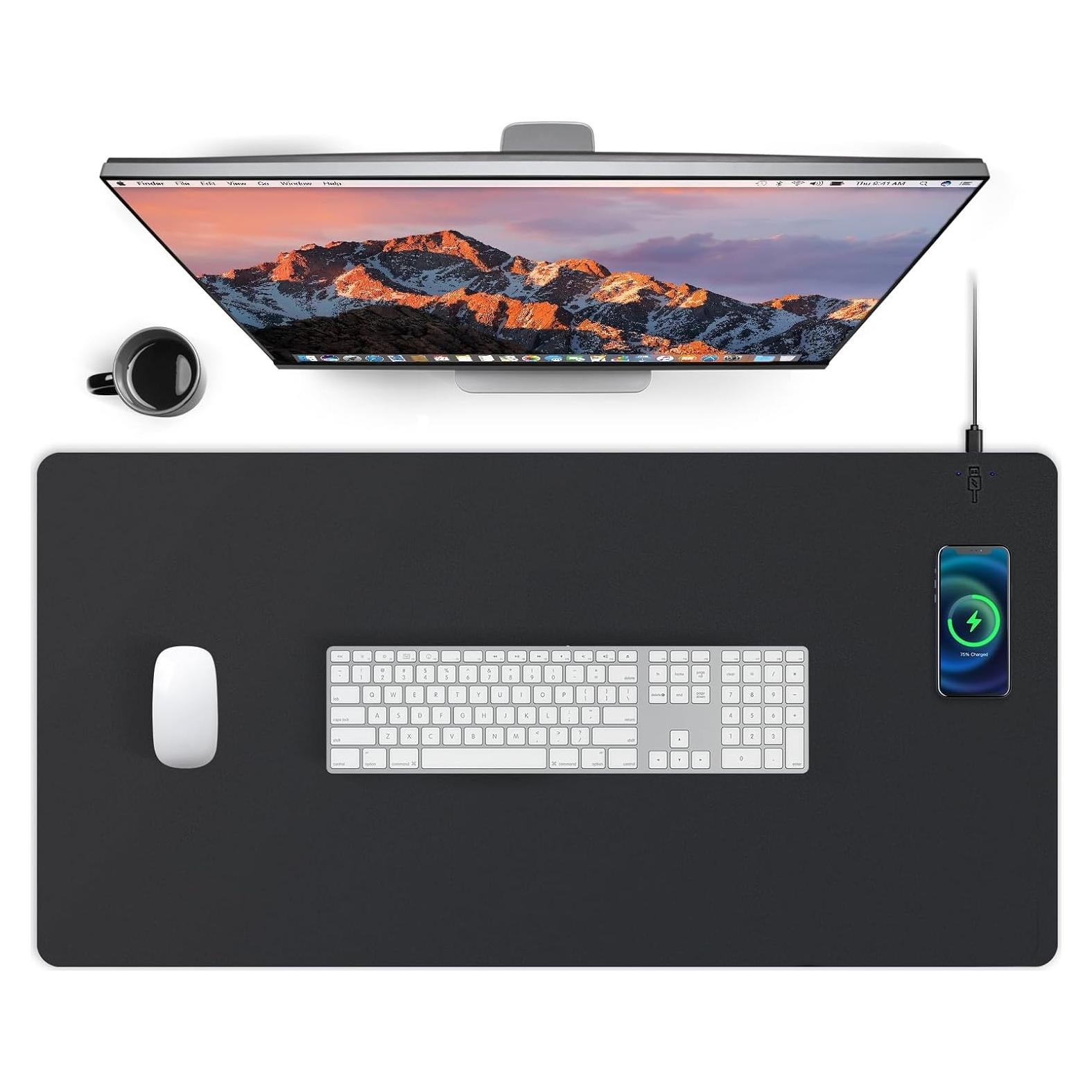 Alfombrilla de Mouse Qidngknd con Carga Inalámbrica 15W Negra