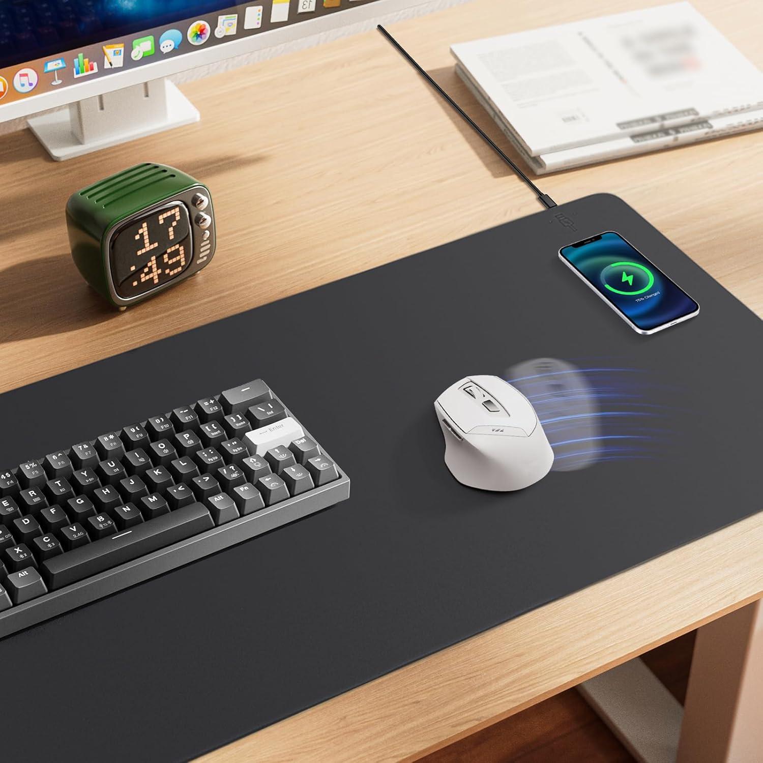 Alfombrilla de Mouse Qidngknd con Carga Inalámbrica 15W Negra