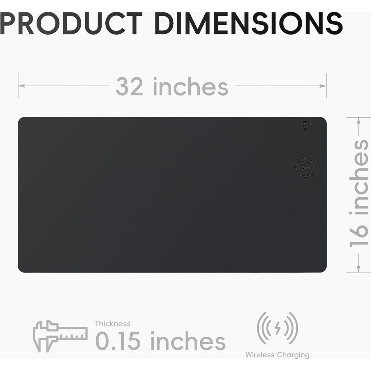 Alfombrilla de Mouse Qidngknd con Carga Inalámbrica 15W Negra