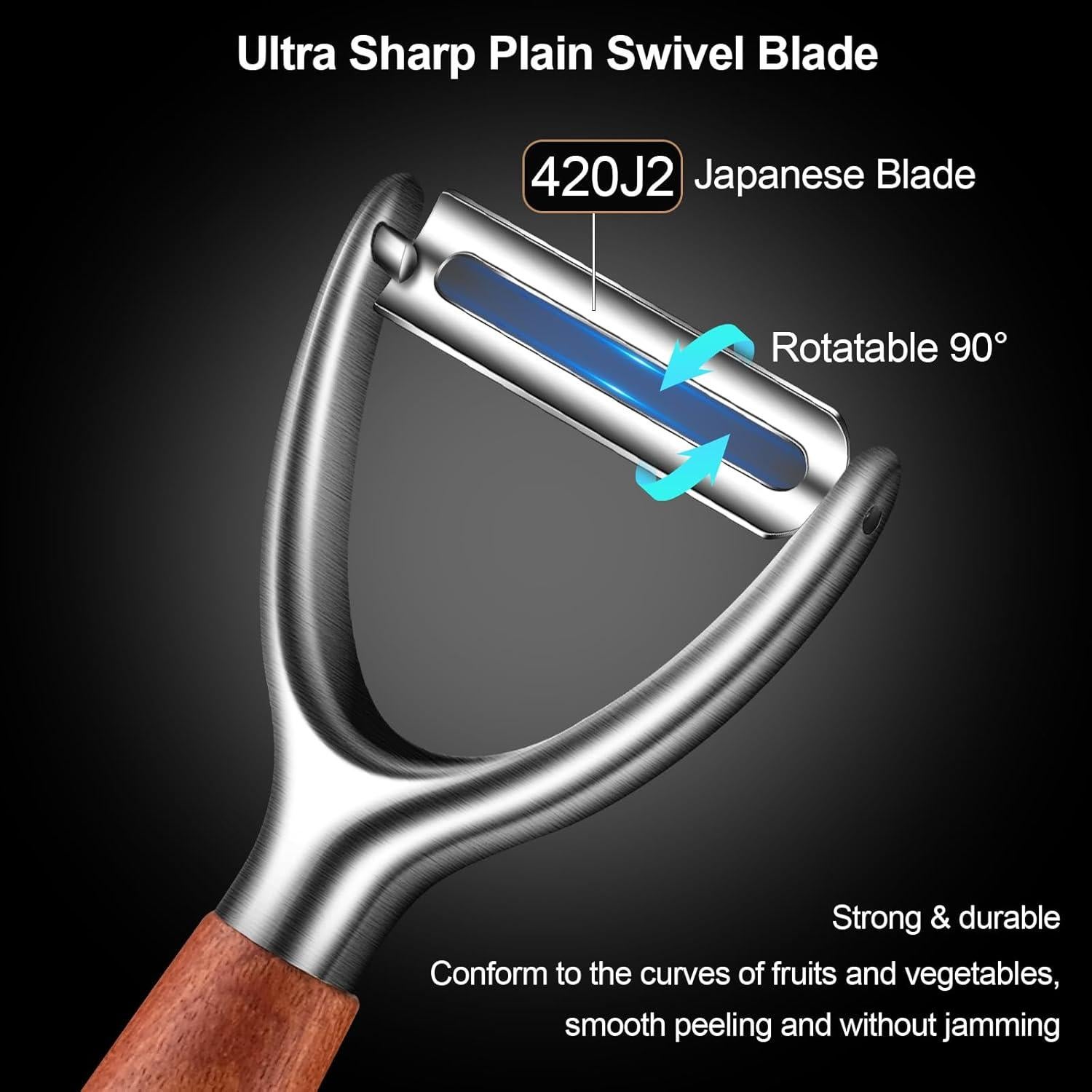 Pelador de Verduras ZIGNTY ZT-A Acero Inoxidable Ergonómico