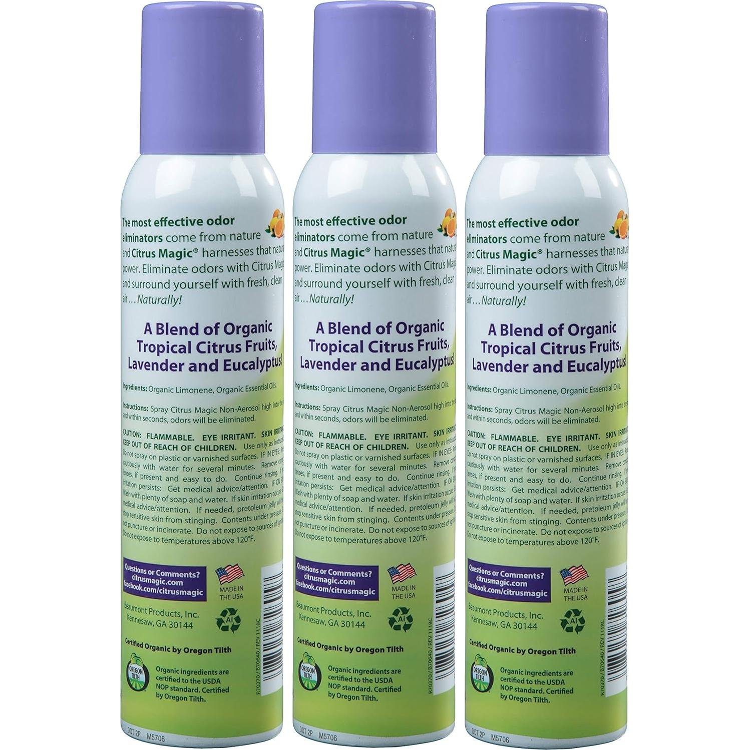 Ambientador Orgánico Citrus Magic Lavanda Eucalipto Pack 3x85g