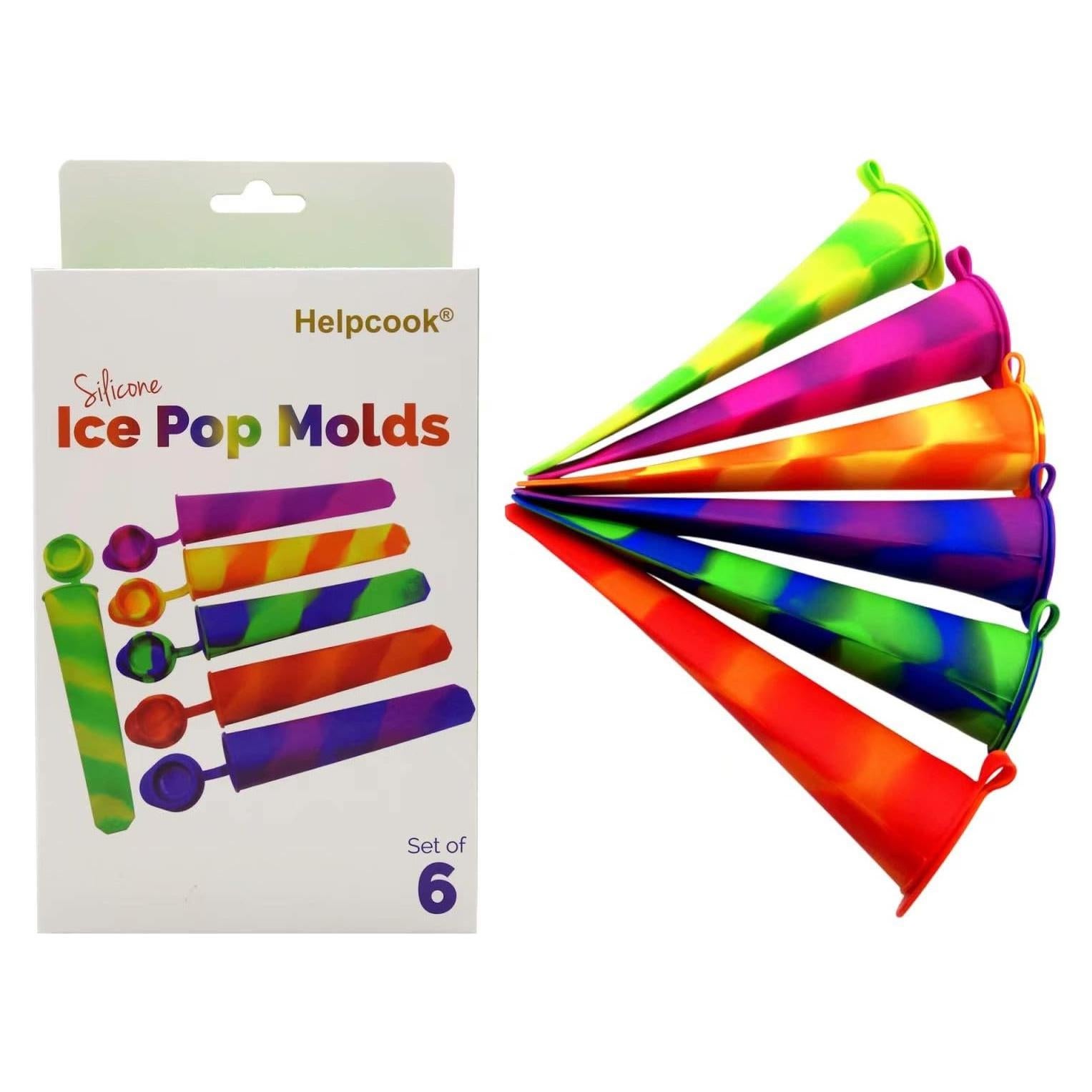 Moldes de Paletas de Silicona Helpcook - 6 Piezas 100ml