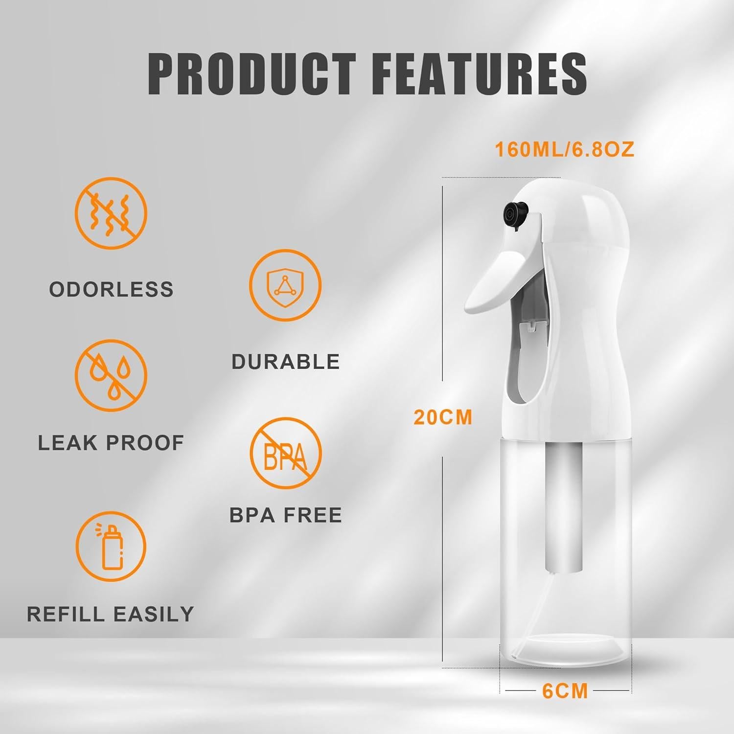 Botella Spray Continuo AMOMELA 200ml 2 Piezas Reutilizable