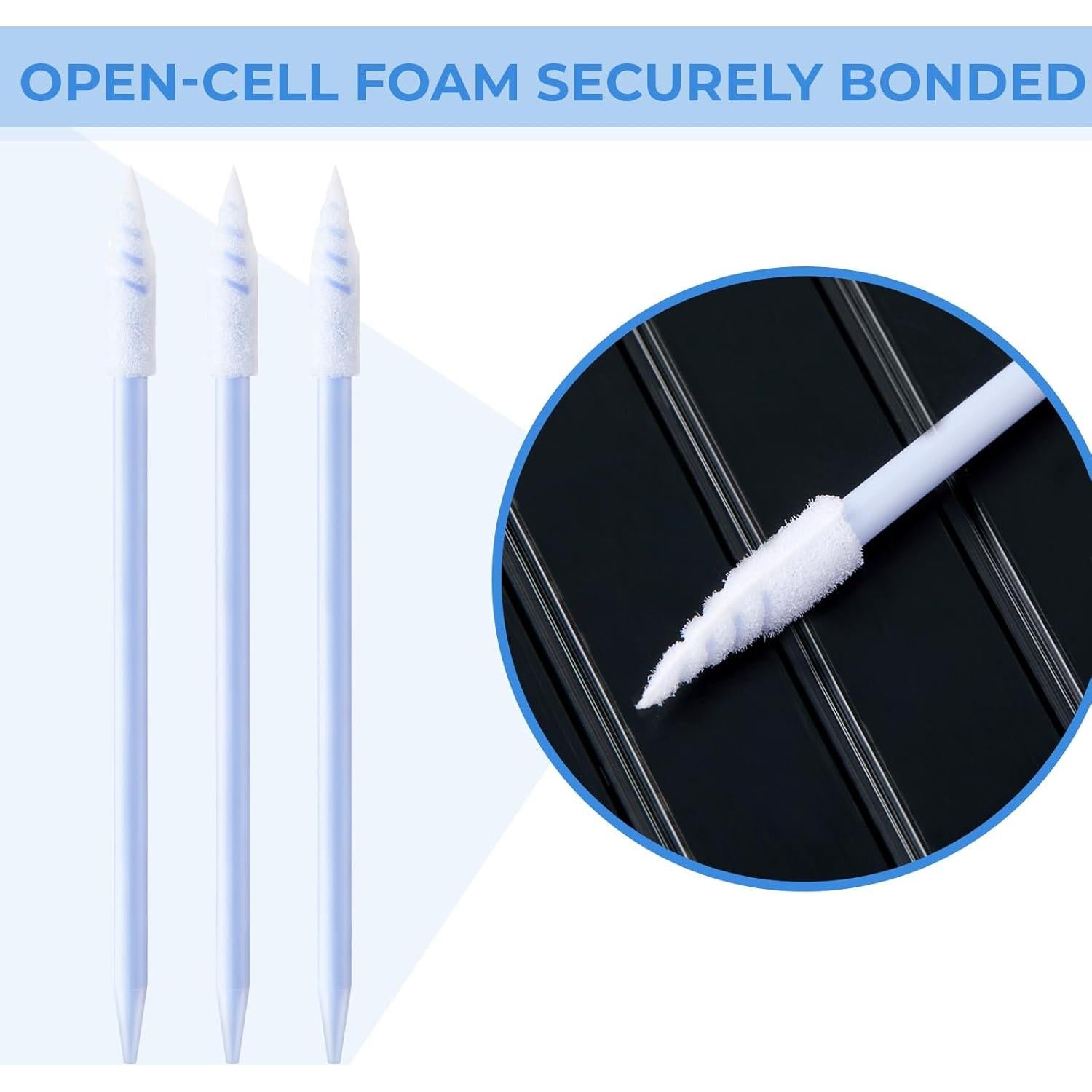 Chinco 200 Hisopos de Limpieza de Espuma 6.5 cm Azul