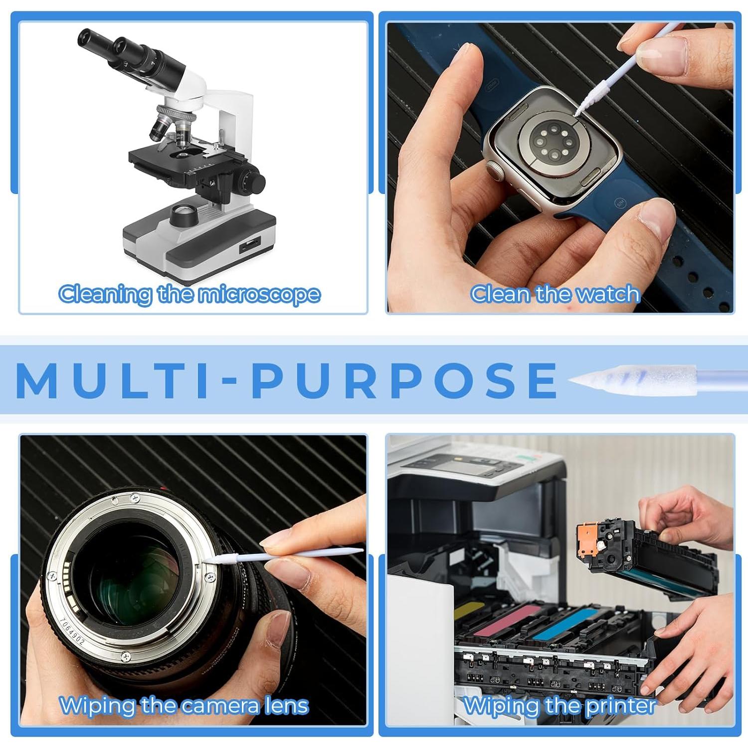 Chinco 200 Hisopos de Limpieza de Espuma 6.5 cm Azul