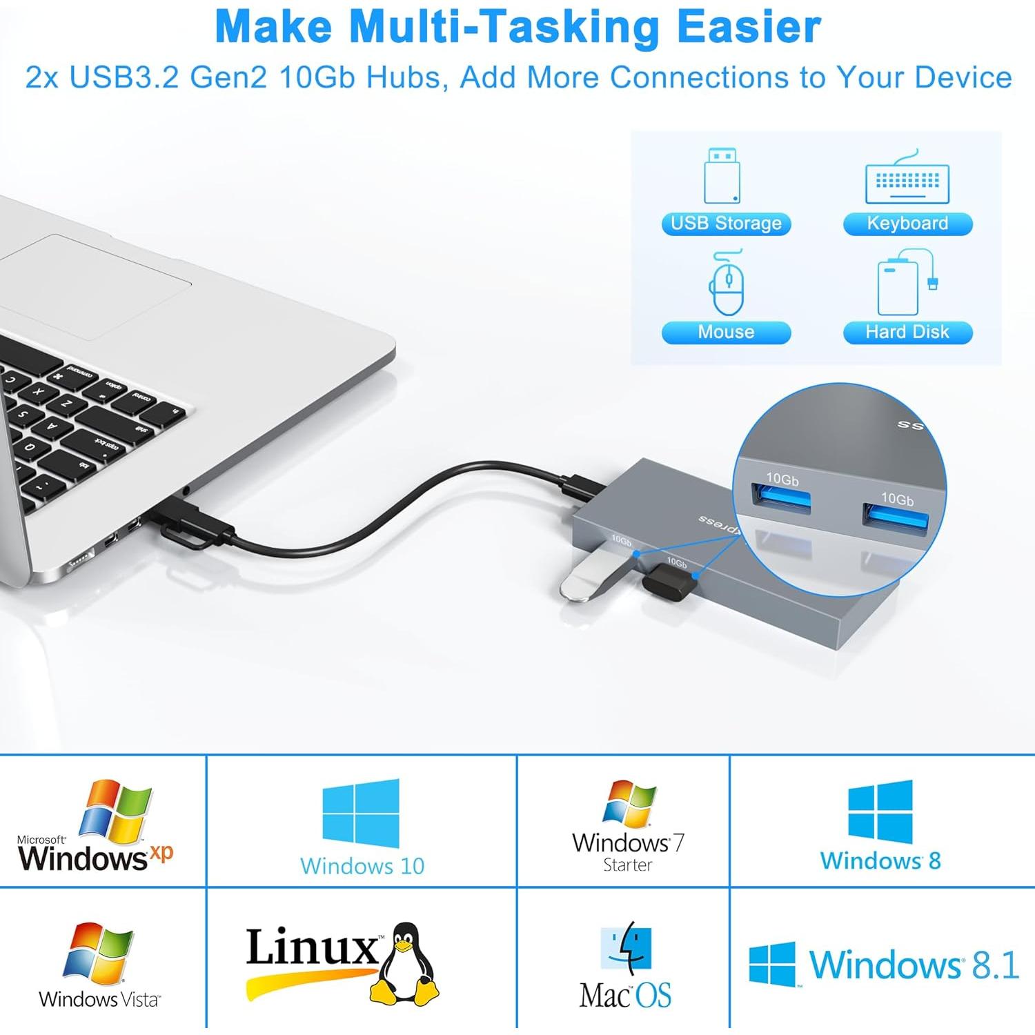 Lector de tarjetas CFexpress Tipo B Yeemie Pro 8 en 1 10Gbps