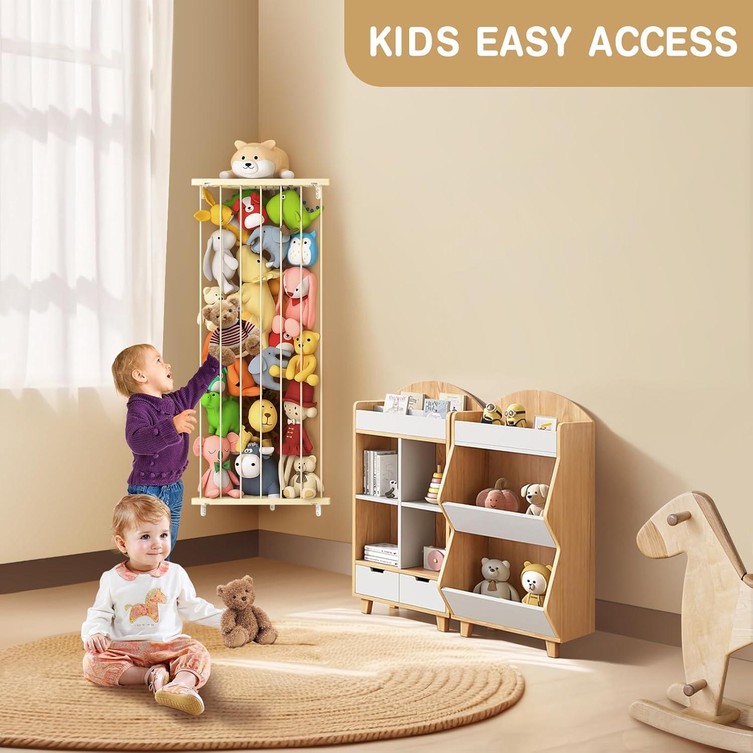 Organizador de Juguetes Befayoo Beige - Almacenamiento de Peluches Ajustable