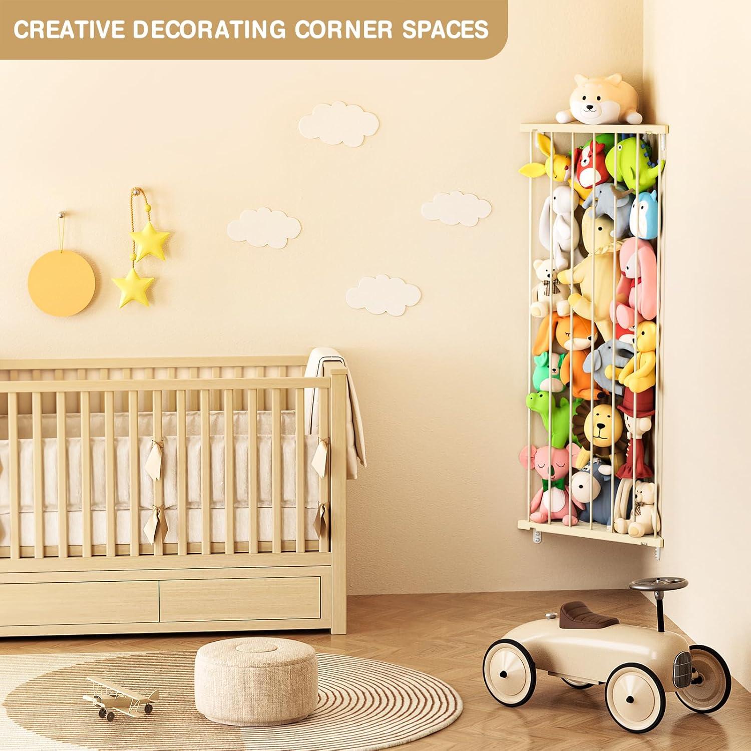 Organizador de Juguetes Befayoo Beige - Almacenamiento de Peluches Ajustable