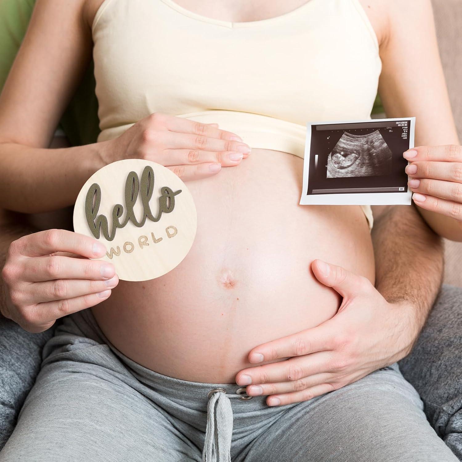 Carteles de Hitos Mensuales 3D de Madera para Bebés - 7 Discos