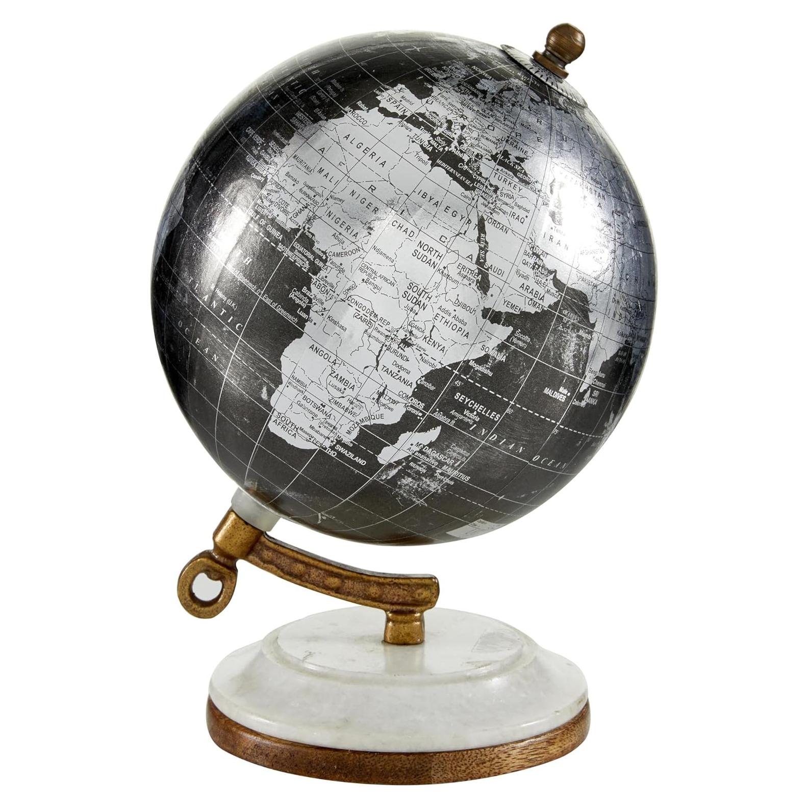 Globo Terráqueo Decorativo Deco 79 Negro 12.7 cm