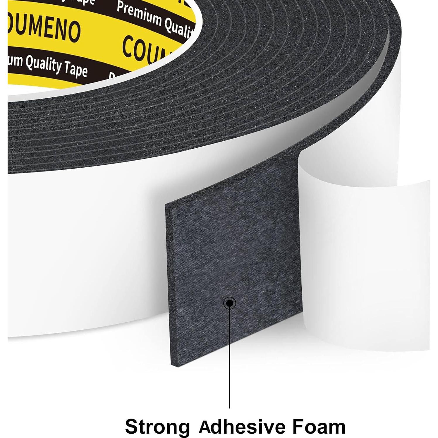 Cinta de Espuma Adhesiva COUMENO 2.49cm x 3.00m Negra