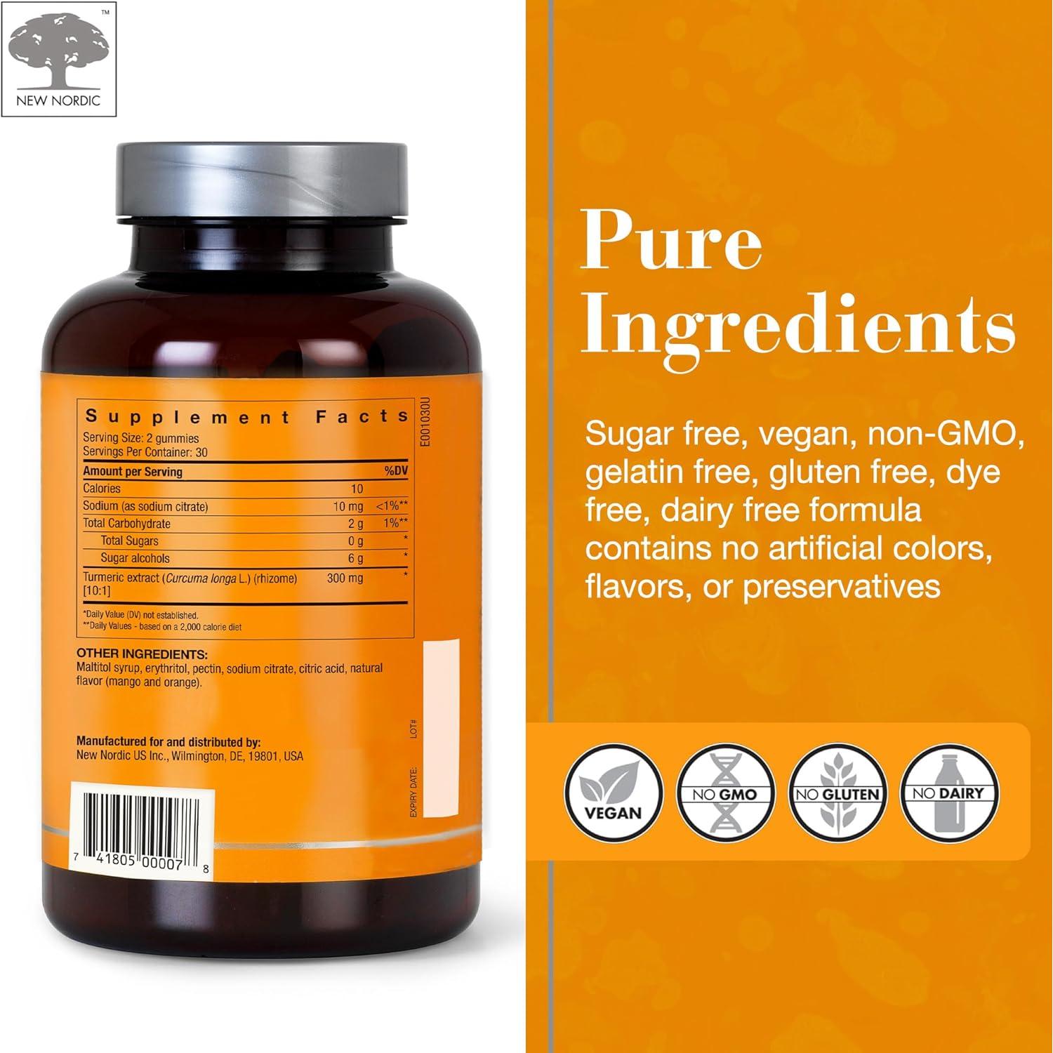 Gominolas de Cúrcuma Nuevo Nordic 300 mg Sin Azúcar 60 Unidades