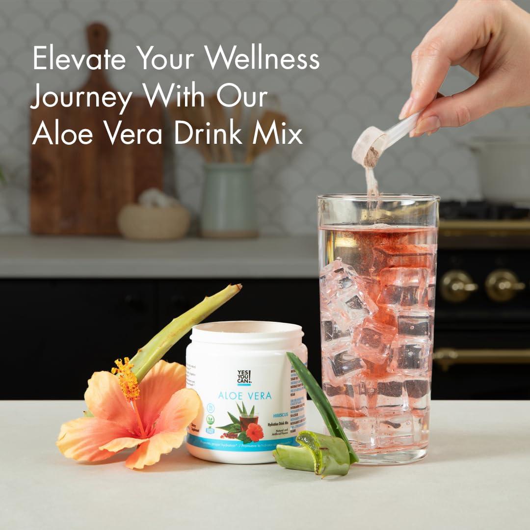 Mezcla de Bebida de Aloe Vera Orgánico ¡Sí Puedes! Hibisco 40 Porciones