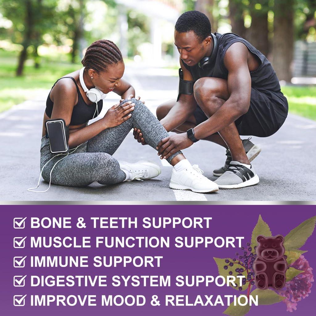 Gomitas Veganas de Calcio Magnesio Zinc WOGORGT 60 Unidades