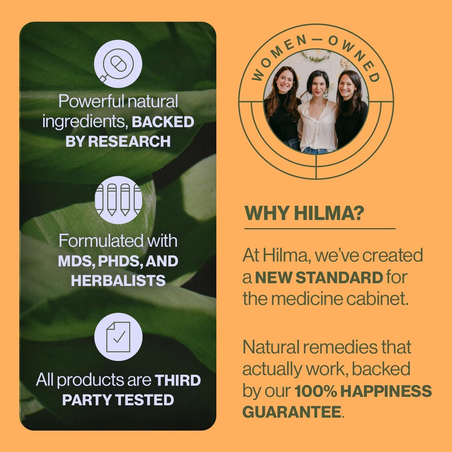 Suplemento Natural para Dormir Hilma con Magnesio y L-Teanina - 50 Cápsulas Veganas