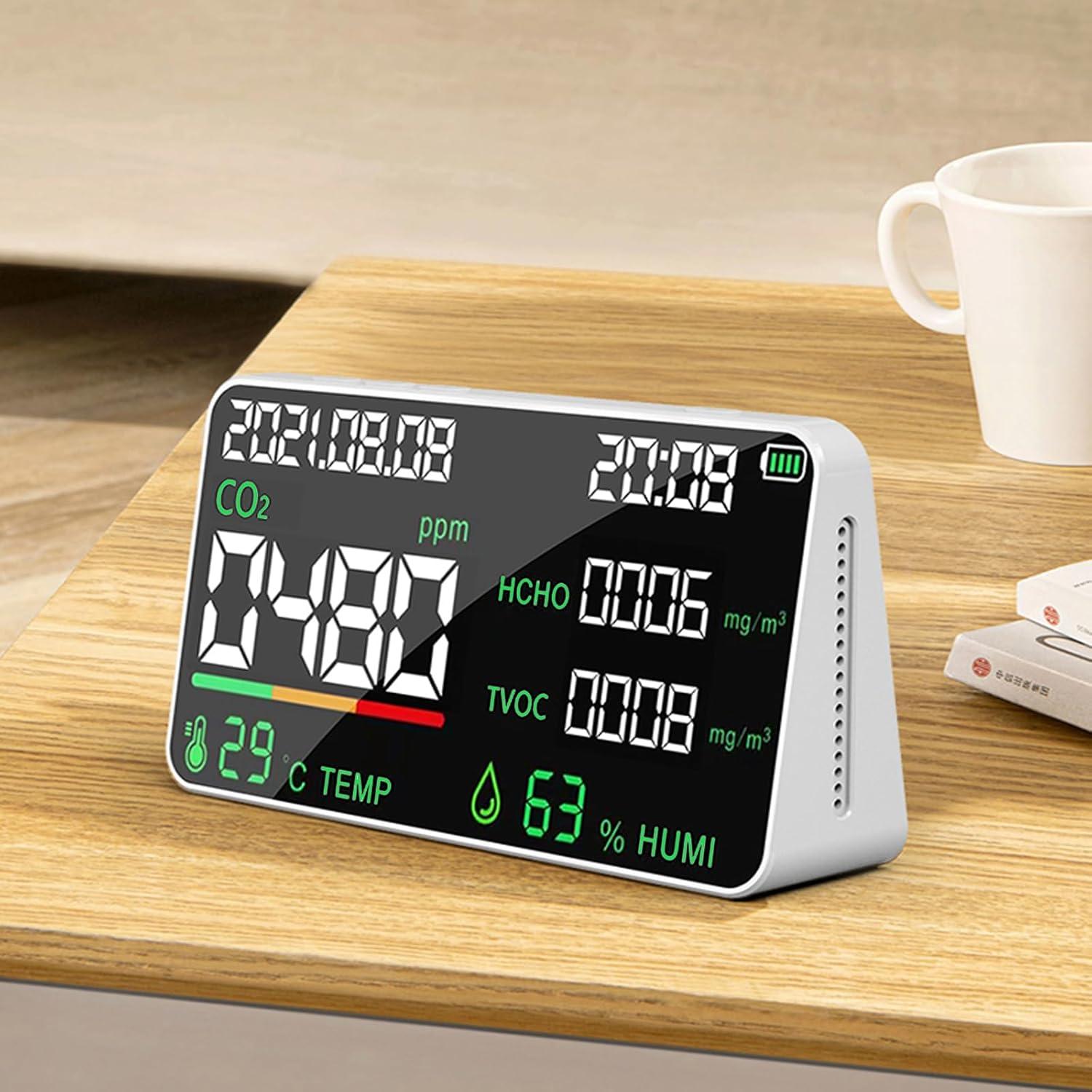 Monitor de Calidad del Aire 7-en-1 VANLUDA AQM, CO2, TVOC, HCHO