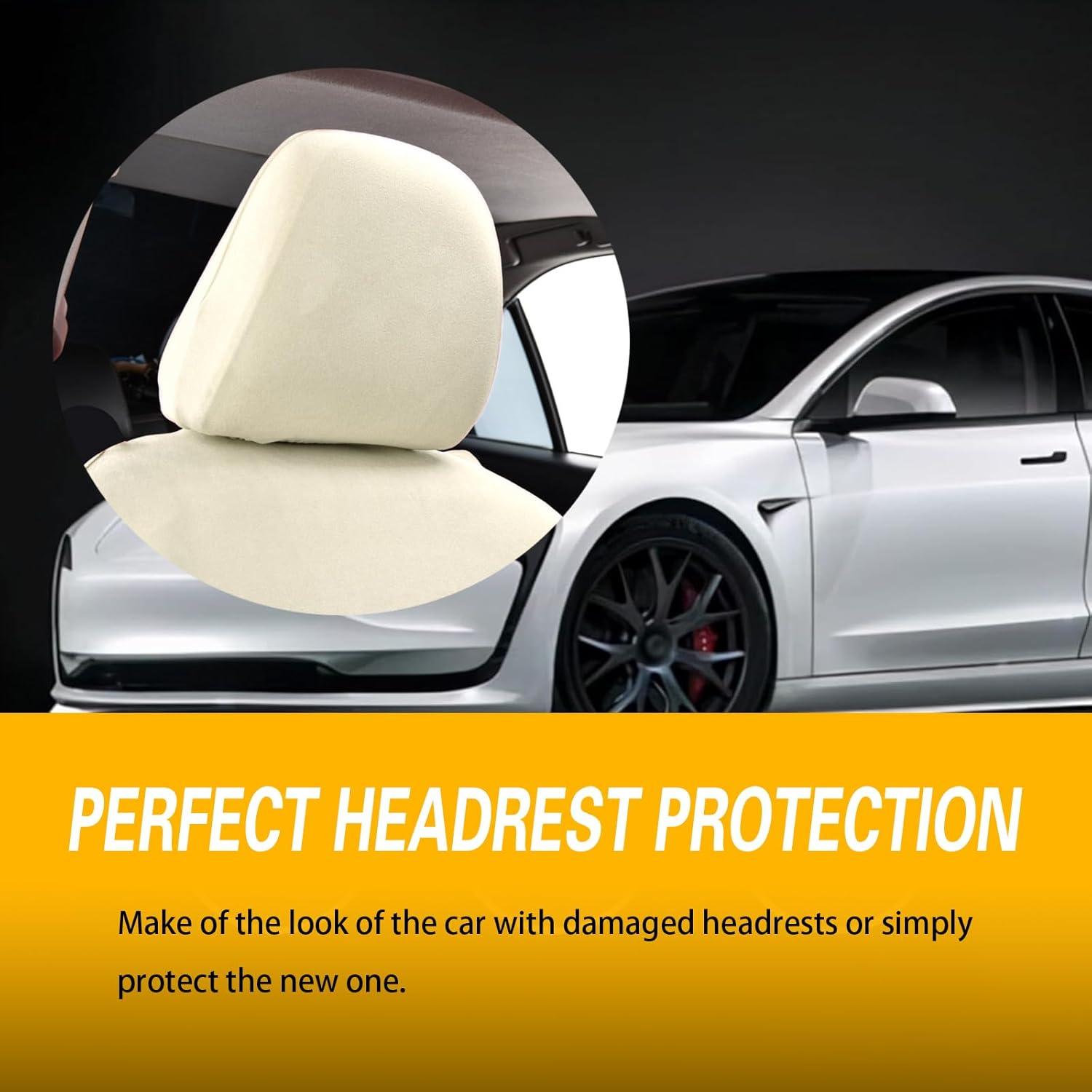 Fundas de Reposacabezas ijuicy 2 PCS Beige Transpirables