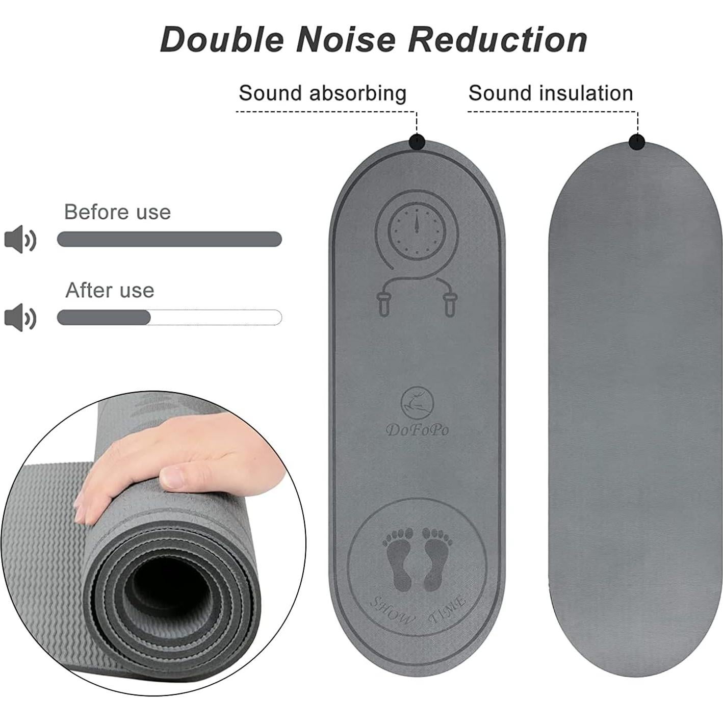 Alfombrilla Antideslizante Dofopo 160x60cm para Saltar Cuerda