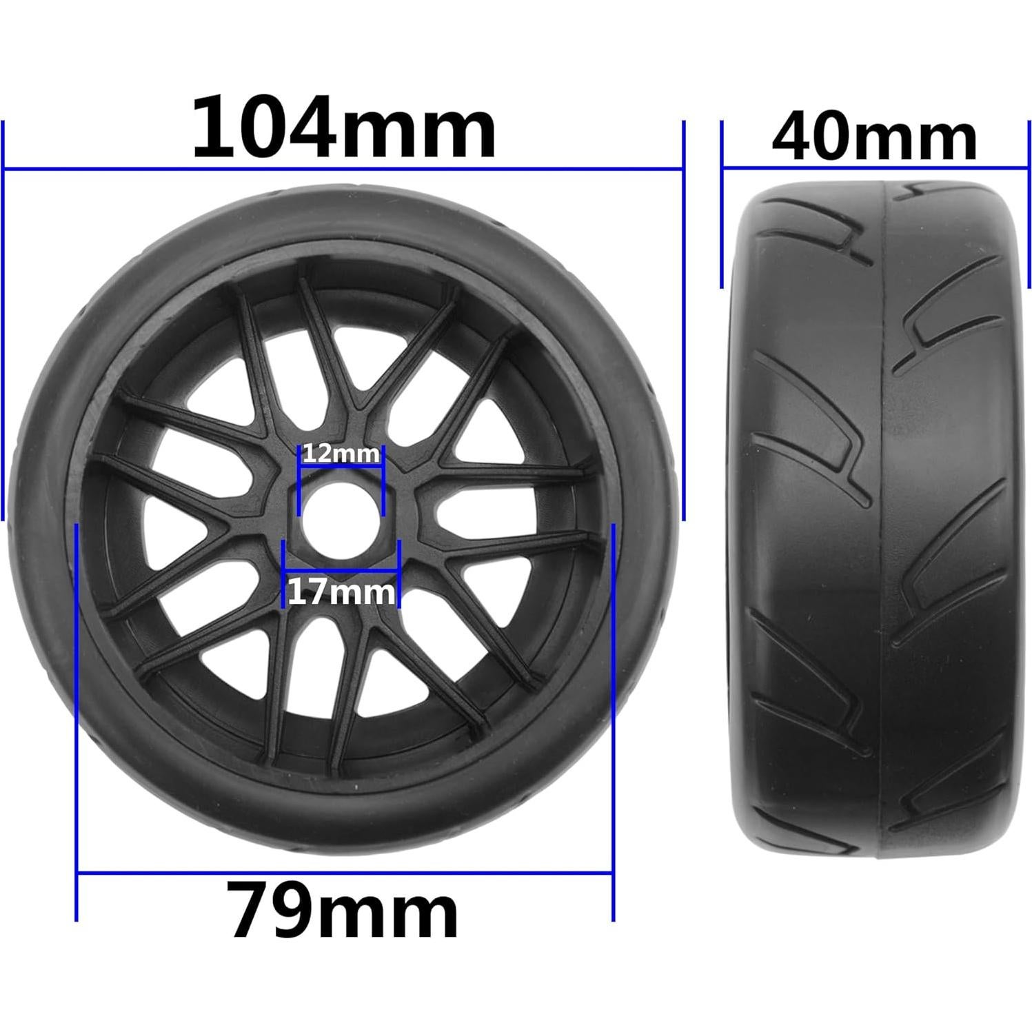 Paquete de 4 Neumáticos RC Vgoohobby 1/8 Buggy Todo Terreno