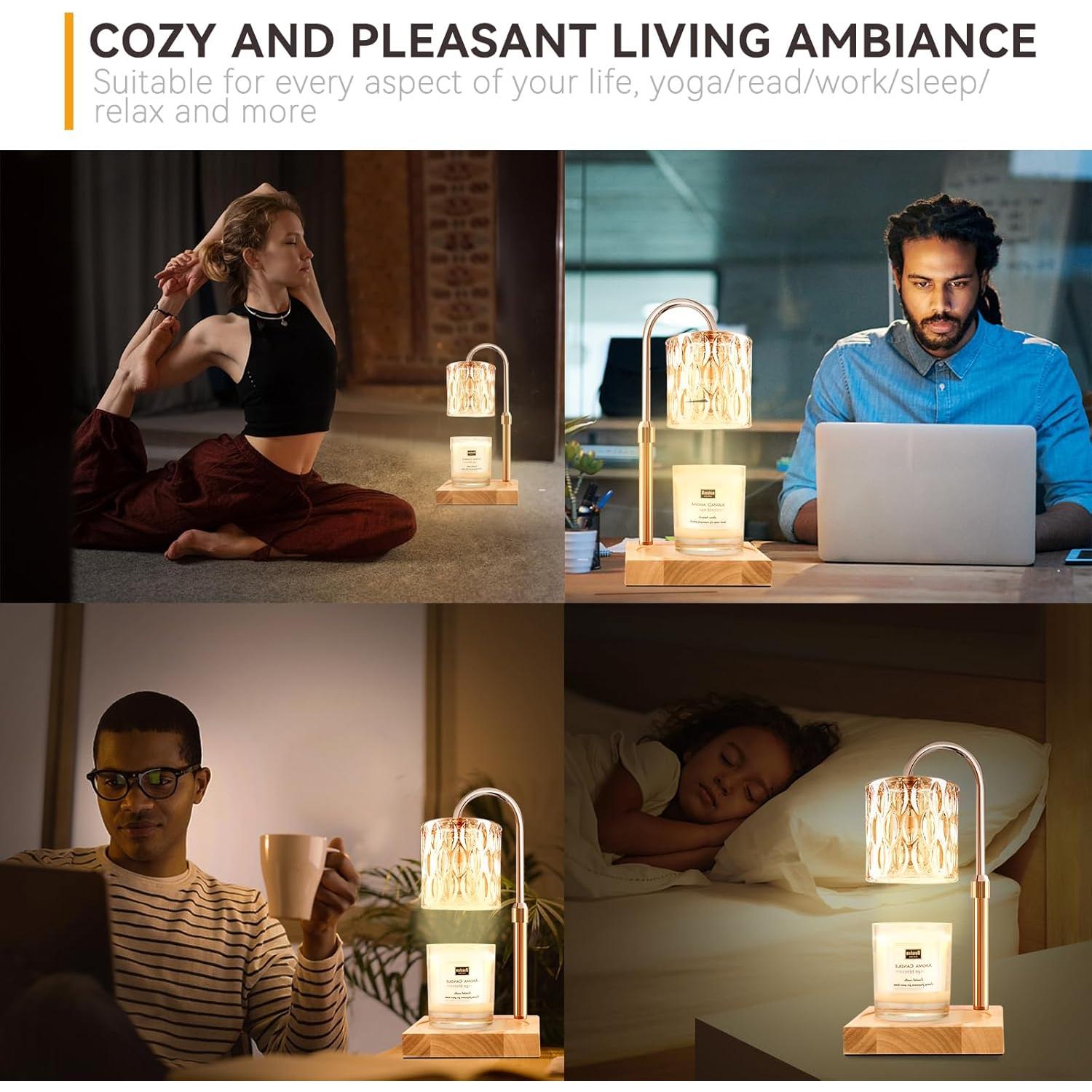 Lámpara Calentadora de Velas TOACSUCP Ámbar Ajustable 3 Bombillas