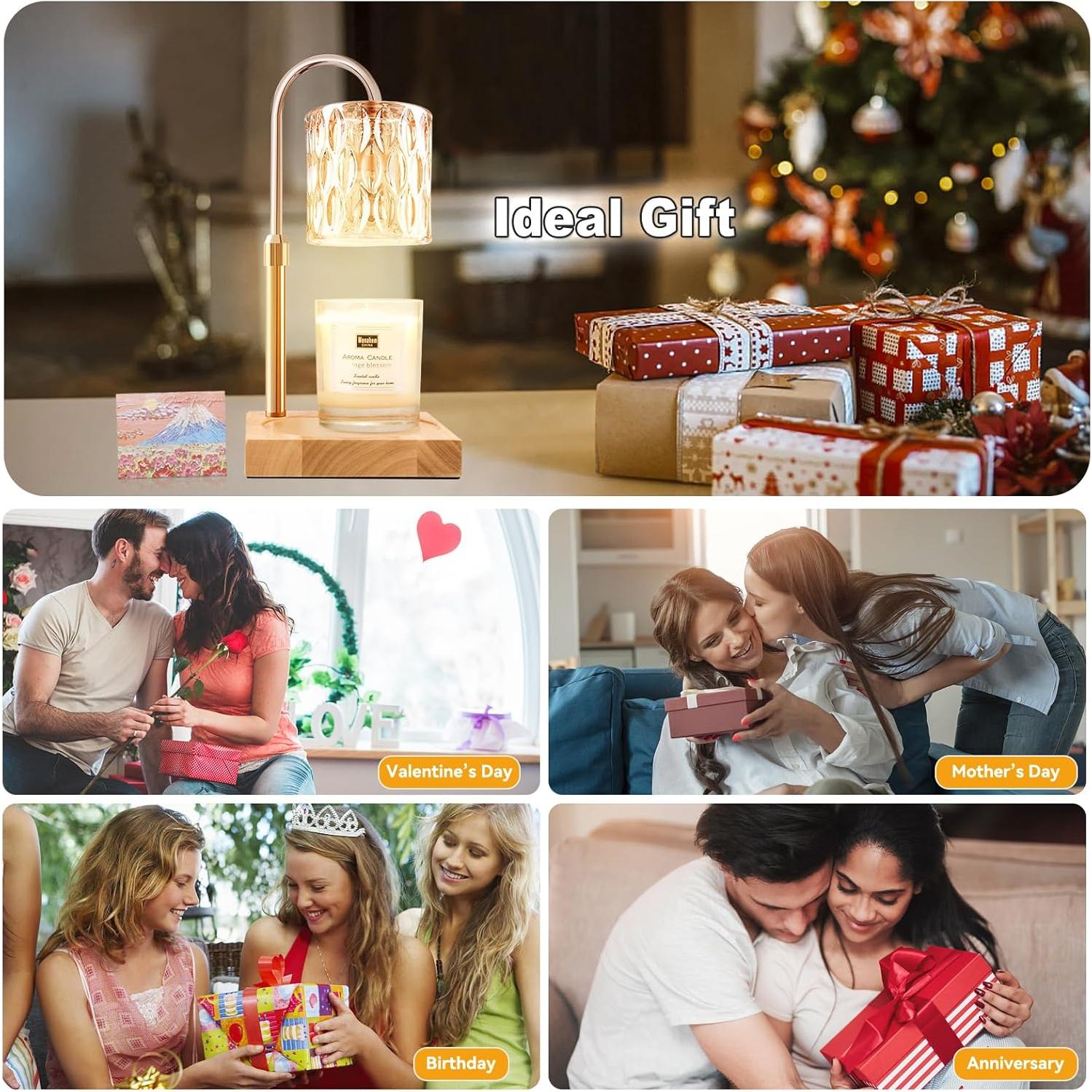 Lámpara Calentadora de Velas TOACSUCP Ámbar Ajustable 3 Bombillas