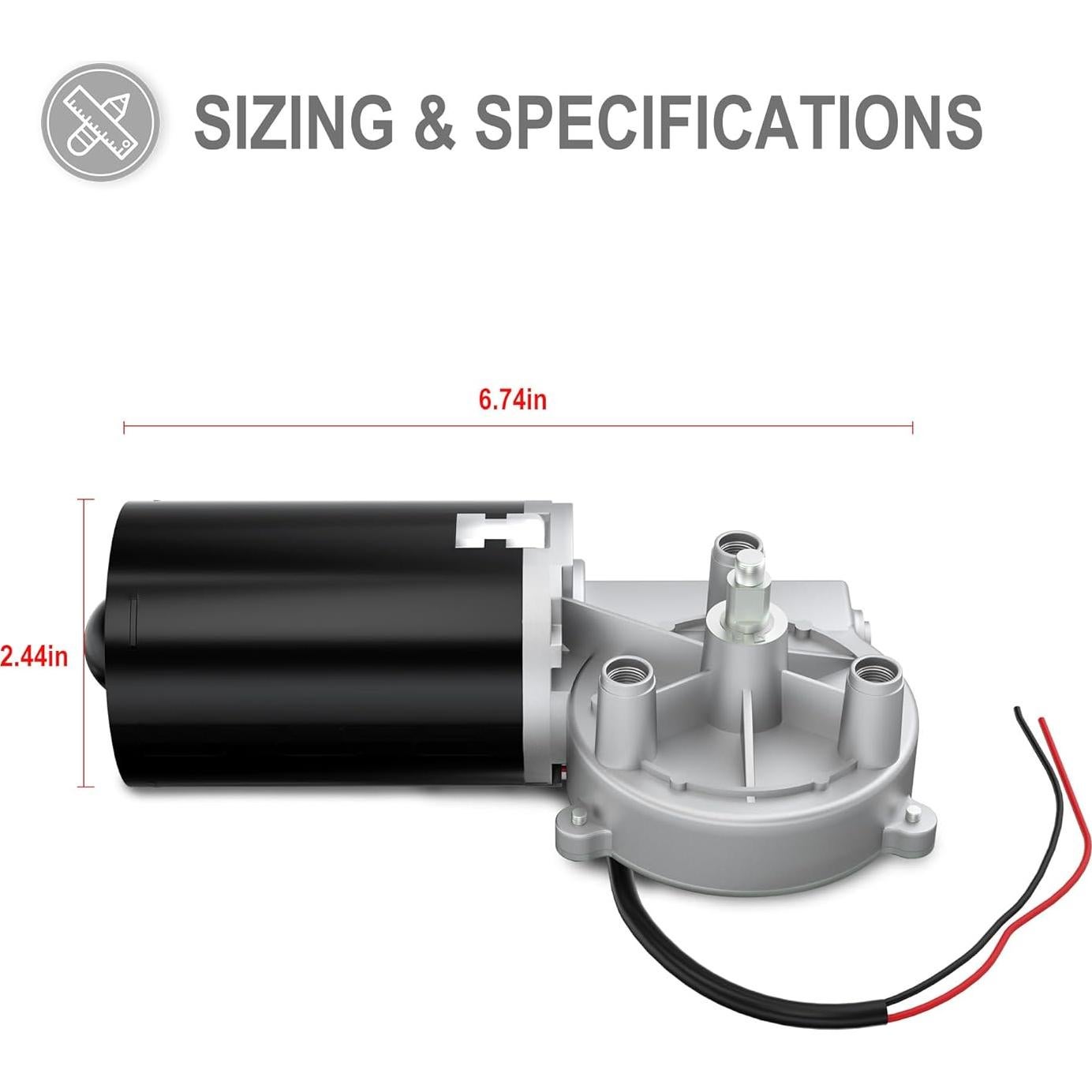 Motor de Puerta de Garaje BEMONOC 12V CC 30W 45 RPM Alto Par